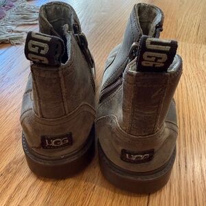 Kids UGG Dark Brown Leather Boots